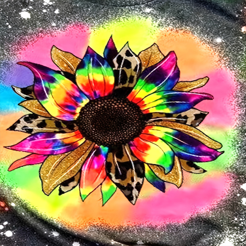 Tie Dye Floral Sunflower T-Shirt - Image 3