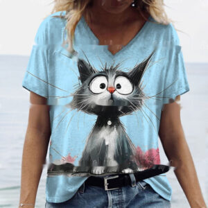 Cat Print T-Shirts