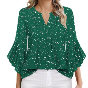 Ruffle Sleeve Chiffon Blouse